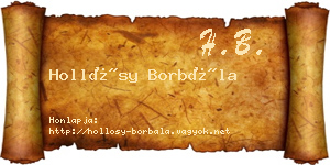 Hollósy Borbála névjegykártya